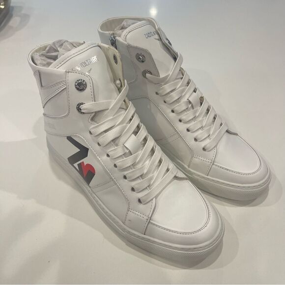 ZADIG & VOLTAIRE Logo High Top Zip Sneakers New Size - Picture 7 of 10